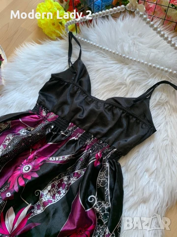 Сатенена рокля балон, снимка 3 - Рокли - 51005454