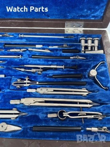 Съветски винтидж комплект чертожни инструменти НЧК-24-1 , снимка 2 - Други инструменти - 52704190