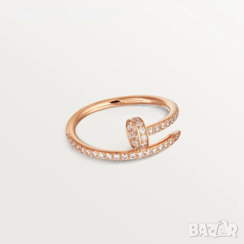 CARTIER Nail Juste un Clou Rose Small Paved Diamonds Пръстен Пирон, снимка 10 - Пръстени - 52854825