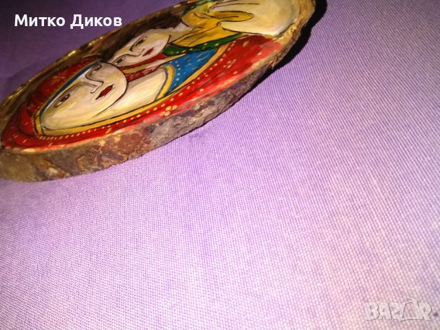 Икона Дева Мария с младенеца върху дърво ръчно рисувана, снимка 3 - Икони - 44051264