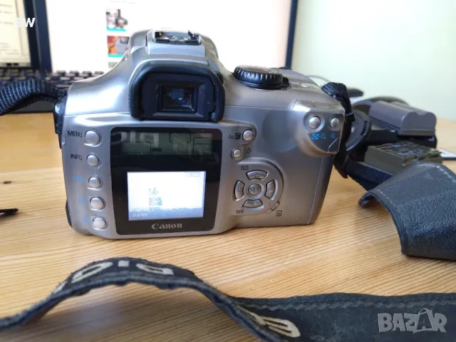 фото Canon EOS 300d + ef-s 18-55, 3 батерии+зарядно, 2 карти, чанта, снимка 5 - Фотоапарати - 49824824