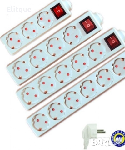 Разклонител с ключ, различни дължини и брой гнезда, снимка 4 - Друга електроника - 52690876