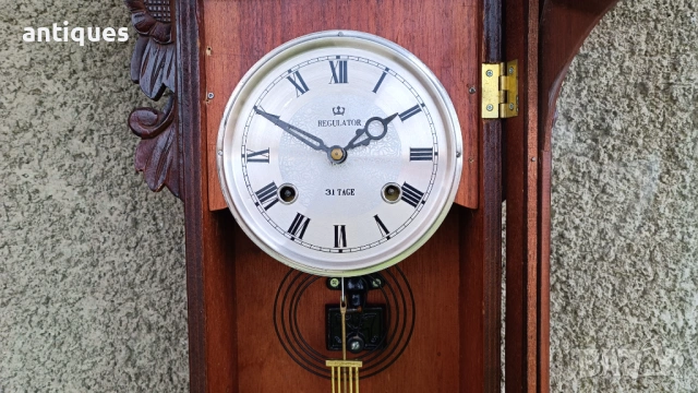 Стенен часовник - REGULATOR - 31 Days - Korea - 1960"г., снимка 5 - Антикварни и старинни предмети - 53411503