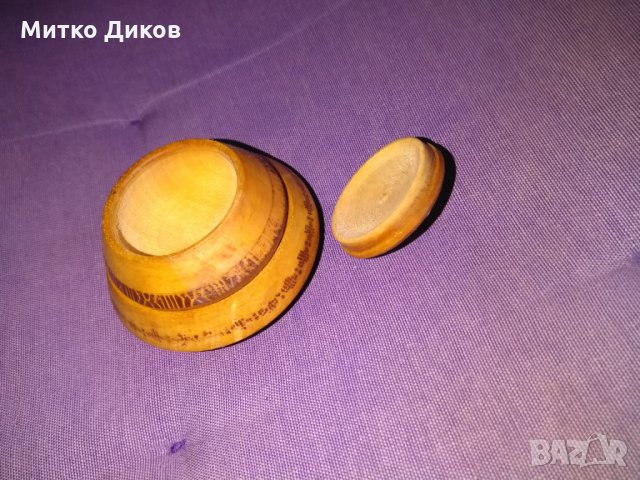 Малка дървена фигурка с капак за украса или друго нещо фи 70мм Н-50мм, снимка 5 - Декорация за дома - 34656408