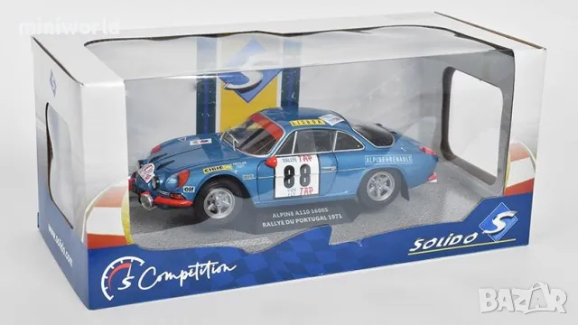 Renault Alpine A110 1600S Winner Rallye du Portugal 1971 - мащаб 1:18 на Solido нов в кутия, снимка 5 - Колекции - 49560217