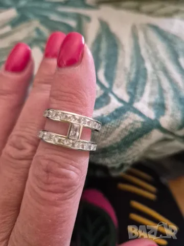 пръстен сребро и циркони, снимка 4 - Пръстени - 47641949