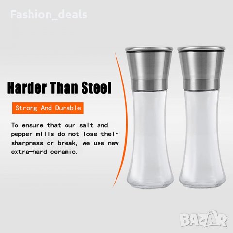 Нов Комплект мелничка за подправки сол / пипер с голям капацитет за кухня, снимка 4 - Други - 38308987