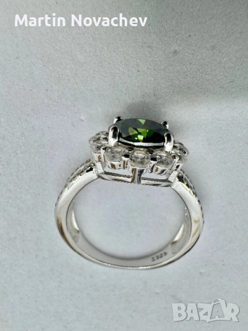 Сребърен пръстен с мойсанит (Диамант) 2 карата, снимка 8 - Пръстени - 51695751