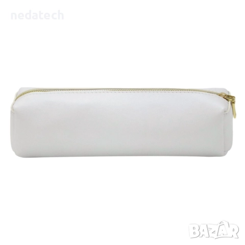 Несесер от изкуствена кожа, Екрю, 20x5x6 см., снимка 3 - Ученически пособия, канцеларски материали - 51575590