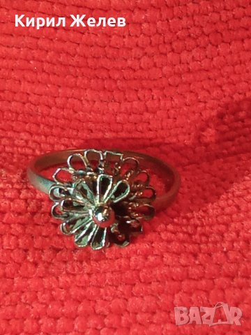 СТАР ПОСРЕБРЕН СТОМАНЕН ВЪЗРОЖДЕНСКИ ТИП ПРЪСТЕН АЖУРНА ФИЛИГРАН РЪЧНА МАЙСТОРСКА ИЗРАБОТКА 25820