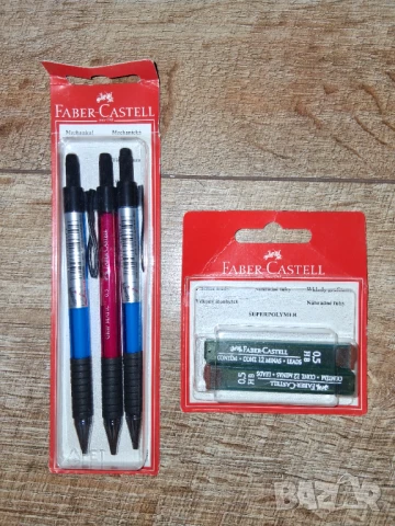 Комплект Автоматичен молив Faber-Castell GRIP  0.5 мм.(3бр) &Графити Faber-Castell НB 0.5 mm(2бр)
