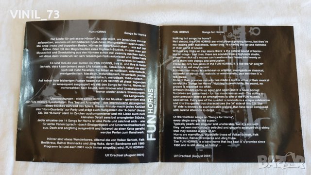 Fun Horns – Songs For Horns, снимка 4 - CD дискове - 44130400