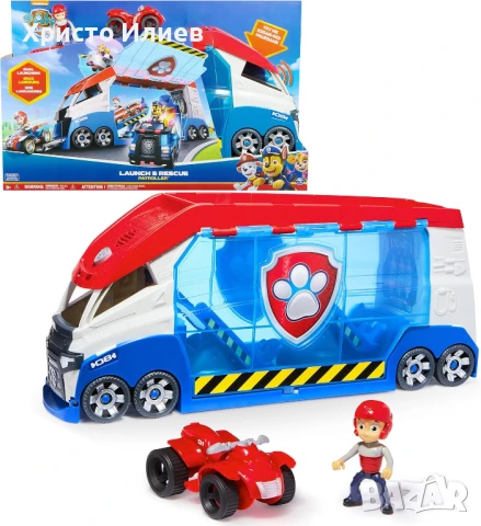 Paw Patrol Трансформиращ се патролер с изстрелвачка и фигура на Райдер с мотор