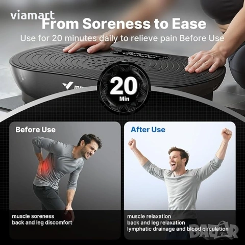 Вибро платформа MERACH V33 Black, Вибрираща платформа за отслабване, снимка 2 - Други спортове - 53464285