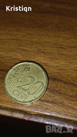 рядка монета 20 евро цента 1999 , снимка 2 - Антикварни и старинни предмети - 50089279