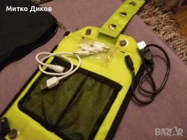 Соларен панел  за зареждане на телефони, МР3 плеъри и GPS устройства за носене върху раница, снимка 3 - Раници - 43119345