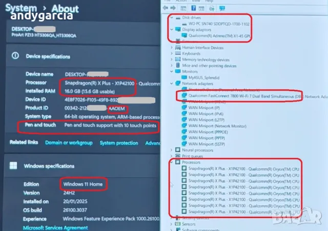 ASUS ProArt PZ13/3K OLED Touch 100% DCI-P3/Snapdragon X Plus/16GB RAM/1TB SSD NVMe лаптоп таблет, снимка 12 - Лаптопи за работа - 49035001