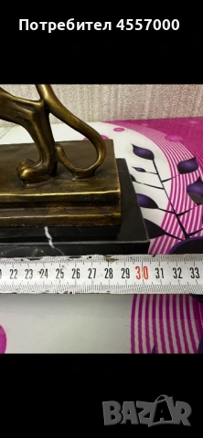 Масивна бронзова статуетка "Грифон" (7 кг) върху мрамор – Сигнатура Laurens, снимка 7 - Антикварни и старинни предмети - 53440459