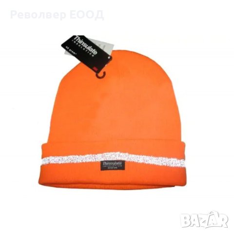 Плетена зимна шапка със сигнална лента, снимка 1 - Шапки - 43835081