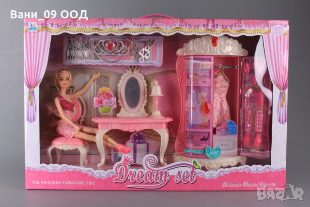 Кукла Барби с гардероб, тоалетка и аксесоари, снимка 4 - Кукли - 35132062
