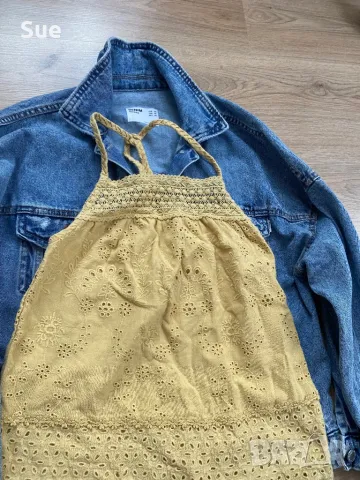 Хипи лот Bershka Superdry дънково яке и бохо потник, снимка 1