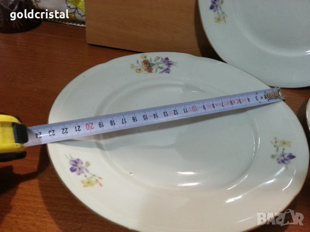 Стар български порцелан чинии плитки , снимка 4 - Антикварни и старинни предмети - 44927727