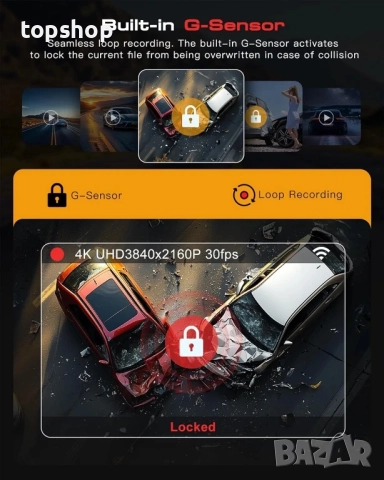 3-канален 4K видеорегистратор Jzones STARVIS 2 HDR с нощно виждане, 4K+1080P+1080P предна..., снимка 7 - Аксесоари и консумативи - 51637845