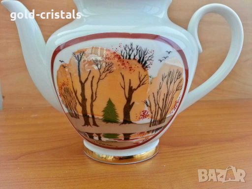 Руски порцелан лфз чайник и латиера , снимка 11 - Антикварни и старинни предмети - 28623080