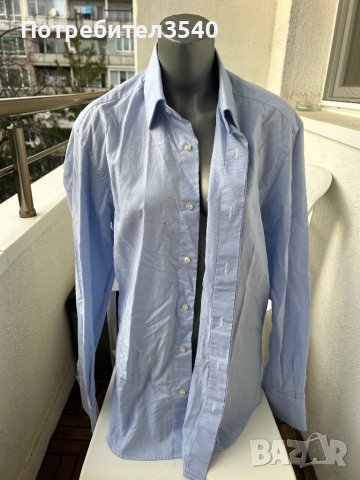 Синя мъжка риза MONNI, снимка 9 - Ризи - 43351962