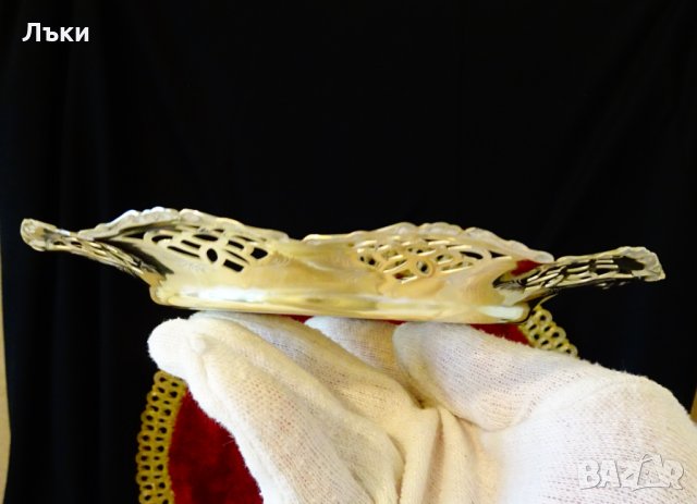 Бронзова чиния,плато,ажур,барок. , снимка 3 - Антикварни и старинни предмети - 35649202