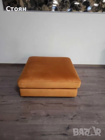 Голяма оранжева табуретка от плат, снимка 3 - Дивани и мека мебел - 52010761