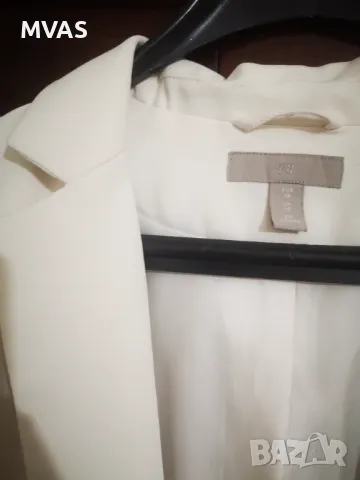 H&M официално дамско сако S M размер млечно бяло, снимка 3 - Сака - 47475729