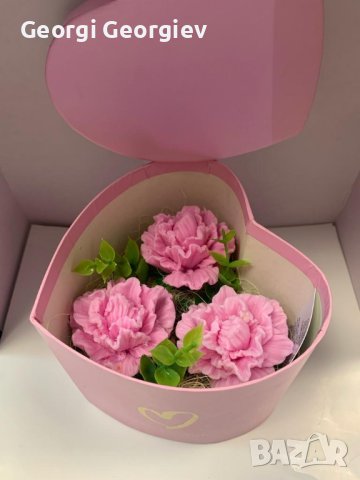 цветя от ароматен глицеринов сапун и Българска роза , снимка 15 - Картини - 43389734