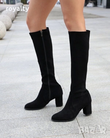 Равни ботуши - черна кожа