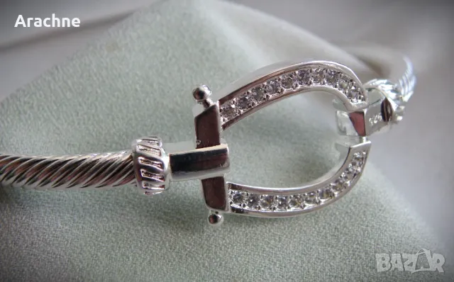 Изискана сребърна гривна, снимка 2 - Гривни - 49583743