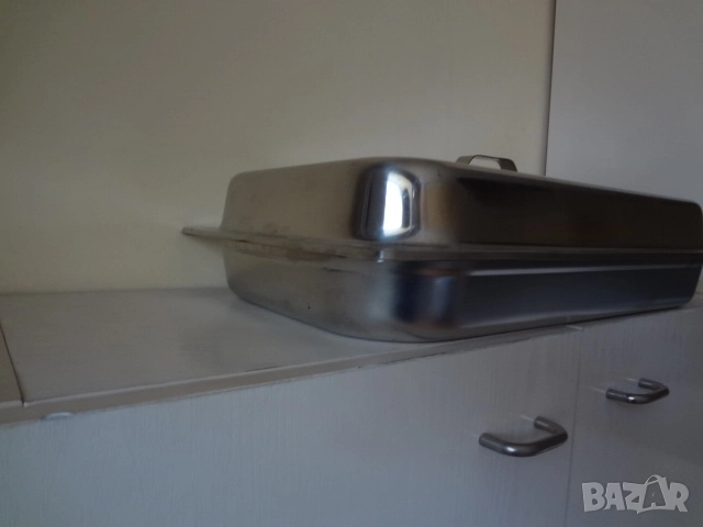 Голяма иноксова тава с капак и стойка, снимка 10 - Съдове за готвене - 52793764