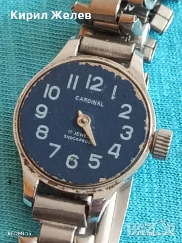 Стар механичен часовник дамски CARDINAL 17 камъка за ремонт части КОЛЕКЦИЯ 48057, снимка 3 - Антикварни и старинни предмети - 50373845