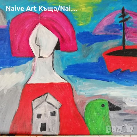 Картина маслени бои платно дървена под рамка размер 50, /70, снимка 1