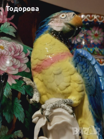 Порцеланова фигура-лот папагали фирма ЕНС (ENS) Германия-Тюрингия, снимка 12 - Колекции - 52151772