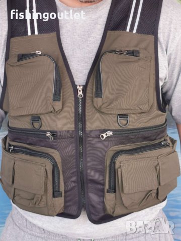 Рибарски спининг елек с 11 джоба и свалаяем гръб, снимка 2 - Екипировка - 32225425