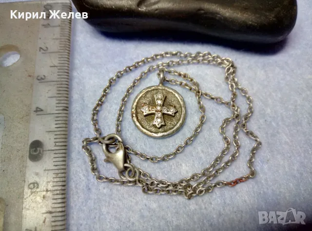 Стар ДВУСТРАНЕН РЕЛИГИОЗЕН СРЕБЪРЕН МЕДАЛЬОН КОЛИЕ СРЕБРО 925 РЪЧНА РЯДКА АРТ РАБОТА с ЦИРКОНИ 49923, снимка 13 - Антикварни и старинни предмети - 49346340