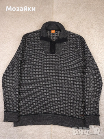 Мъжки пуловер BOSS Kerwino вълна и памук Black & White | MSRP €220 | Размер XL