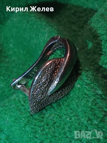 СРЕБЪРНО ЛИСТЕНЦЕ - ОБЕЦА - ОКСИДИРАНО СРЕБРО 925 МАЙСТОРСКА СТАРА РЪЧНА ИЗРАБОТКА 25892, снимка 12 - Обеци - 35782649