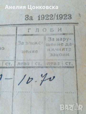 ДАНЪЧНА КНИЖКА 1922 г.