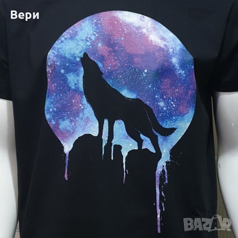 Нова мъжка тениска с дигитален печат Вълк - Луна, Серия вълци, снимка 11 - Тениски - 29040558