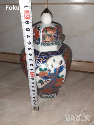 Прекрасен буркан с капак - японски порцелан маркировка, снимка 5 - Антикварни и старинни предмети - 43626300