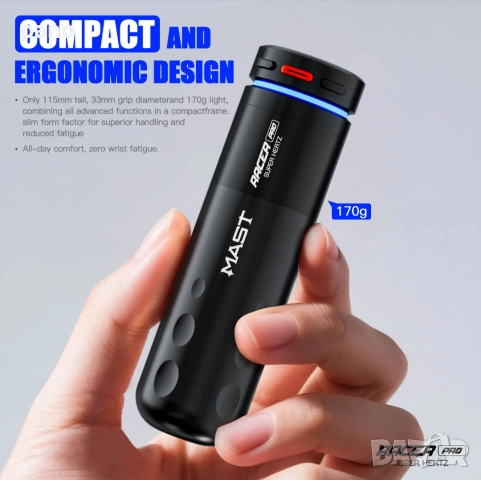 MAST Racer Pro super hertz tattoo kit Комплект за татуиране, с две батерии.Татуировки/татуси., снимка 7 - Друго оборудване - 52637497