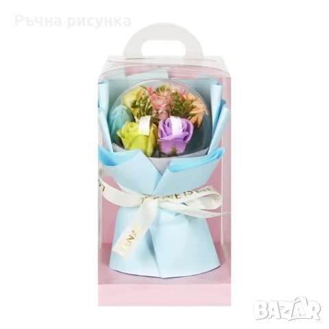 Букети със сфера или кутия колие истинска речна перла и декорация сапунени цветя в кутия , снимка 6 - Декорация за дома - 48387274