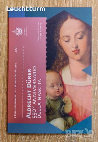2 евро 2021 Сан Марино Албрехт Дюрер/ 2 euro 2021 Durer, снимка 3 - Нумизматика и бонистика - 43725671