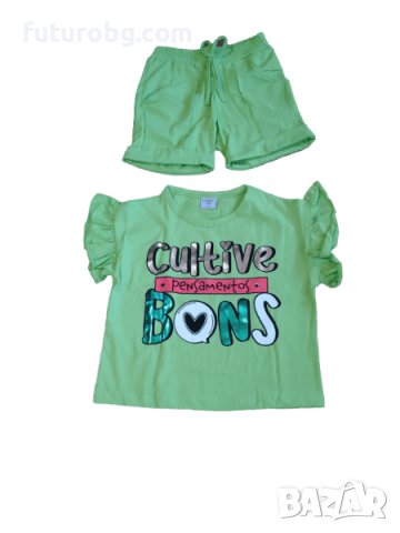 Сет от две части за момиче в зелено, снимка 3 - Детски комплекти - 37795188